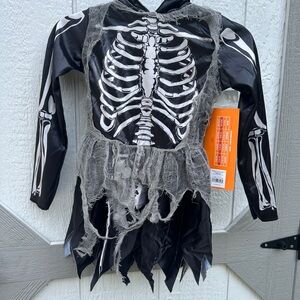 Kids Skeleton Costume with Tattered Skirt